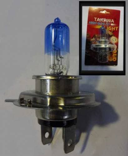 Лампа головного света галоген H4 P43T (12V35W35) типа автомобильной TAKAWA синяя